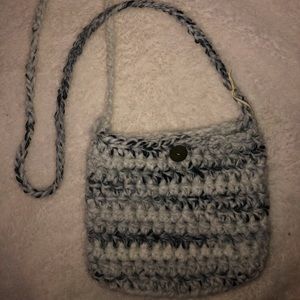 BRAND NEW black & white crochet bag